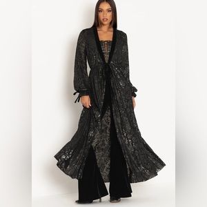 Blackmilk | BURNED VELVET SKULL GARDEN MAXI ROBE - LIMITED in M